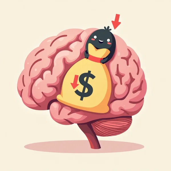 The Bag Holder investor brain illustration